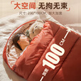 睡袋被子二合一户外成人睡袋露营四季通用双人轻量化秋冬款隔脏被 灰色睡袋1.6kg(适宜17°左右) (200+30*100CM)