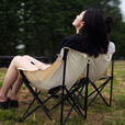 米客喵户外折叠椅露营椅子小马扎折叠凳子美术写生椅便携式超轻钓鱼板凳 户外便携折叠月亮椅-黑色
