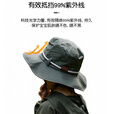 RICH YOUR HOME德国品质登山帽儿童防晒遮阳男童女孩大帽簷户外大头围牛仔渔夫 黑色(皮扣) 建议年龄5-15岁建议头围48-58cm