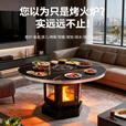 炊火匠五面观火壁炉柴火炉真火燃木取暖炉器欧式客厅家用嵌入式别墅 【五面观火贴地面排烟】1.2米不锈钢