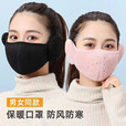 糜岚（MieLanat）冬季好物保暖挡风棉口罩加绒加厚透气防寒自发热成人护耳 不够用[一个]黑色