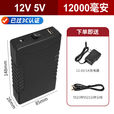 YI SEN NENGDC12V5V双输出锂电池组可充电大容量LED灯带音响户外照明移动电源 DC12V5V（12000毫安）【3C认证】