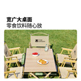 牧高笛（MOBIGARDEN）蛋卷桌 户外露营便携式餐桌可折叠铝合金蛋卷桌山涧 曜石黑L