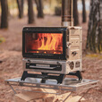黑固2024年新款壁炉S1轻量化露营取暖炉户外柴火炉烧烤煮茶观火炉 小壁炉S1_白金款
