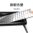 户外烧烤架  烤肉架 木碳烧烤炉 家用木炭烤炉 便携可折叠碳烤架 黑色烧烤炉含配件