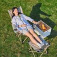 骆驼加棉折叠椅户外露营钓鱼坐躺两用便携可折叠办公室午休躺椅子 【坐躺两用夹棉椅】4档调节-卡其色-176BH18014
