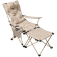 骆驼加棉折叠椅户外露营钓鱼坐躺两用便携可折叠办公室午休躺椅子 【坐躺两用夹棉椅】4档调节-卡其色-176BH18014