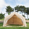 军鑫科技户外露营帐篷免搭建气柱式打气小屋棉布帐篷可拓展营地充气帐篷 米黄色9平 3.6*2.5