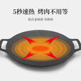 原始人（The Primitive）户外烤盘烧烤煎盘韩式烤肉盘锅露营卡式炉铁板烧不粘野餐野炊家用 33cm黑色烤盘（配防烫手柄）