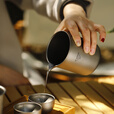 Ti artisan钛工匠纯钛双层快客杯户外露营便携式旅行茶具套装防烫泡茶器 一壶三杯礼盒装