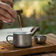 Ti artisan钛工匠户外纯钛分茶器金属公道杯功夫茶具茶滤茶漏便携单人泡茶杯 280ML公道杯+一体茶隔