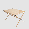 探路者折叠桌铝合金户外露营野餐装备便携式轻便耐磨野餐桌 原木色 均码
