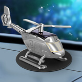 迪加伦 太阳能飞机汽车香水座 香薰 直升机车载香水 锌合金创意汽车内饰摆件旋转模型 太空银