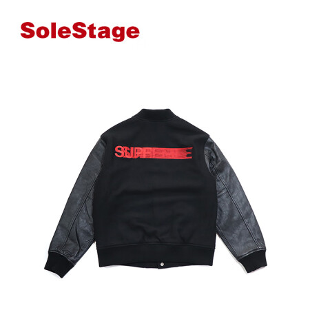 supreme motion logo varsity jacket black