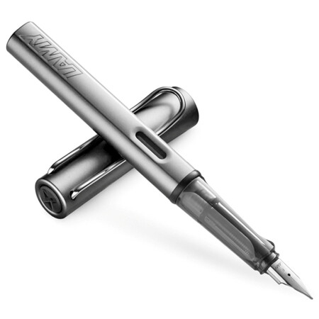 德国进口 凌美（LAMY）钢笔签字笔墨水笔Al-star恒星男女商务办公笔 银灰F尖 练字钢笔（德国银灰环保盒装）