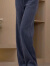 QVI高端品牌雪尼尔阔腿裤女2023秋冬新款高腰休闲灯芯绒加绒直筒长裤 灰色 2XL