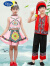 迪士尼（Disney）六一儿童苗族演出服彝族少数民族服装傣族红山果舞蹈服男女童瑶族 黑色女童 送小头饰 120cm(120cm)