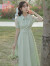 GOCHIEI茶歇法式显瘦连衣裙女装夏季2024年新款新中式收腰温柔长裙子夏天 XL