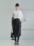 日着（rizhuo）原创设计女装2024年夏季新款小众黑色不规则显瘦天丝半身裙子 不听黑 M