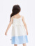 巴拉巴拉儿童裙子2024新款夏装女童连衣裙时尚撞色蕾丝格纹吊带裙 天空之境-00411 110cm
