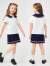 Classic Teddy精典泰迪女童套裙儿童短袖裙子两件中小童装学院风夏装 白色 130 