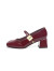 红蜻蜓玛丽珍鞋2024夏季优雅法式小皮鞋粗跟女单鞋 WTB24677红色36