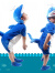 儿童海底世界表演服装海洋生物服海豚鲤鱼鲨鱼海星螃蟹龙虾演出服 鲸鱼蓝色短袖 100cm需要长袖备注