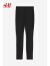 H&M女装裤子春季新款简约休闲重磅汗布打底裤1196475 黑色/细条纹 160/72