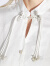AUI白色新中式衬衫女2024春季新款提花设计感高级上衣小众修身衬衣 白色 S