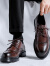 科顿杰斯布洛克皮鞋男士冬季商务正装增高英伦风德比鞋西装结婚新郎鞋 黑色 38