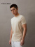 Calvin Klein Jeans夏季男士经典ck字母叠印休闲圆领修身打底短袖T恤J324127 ACI-浅卡其色 L