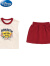 迪士尼女童夏季套装2024新款洋气休闲儿童薄款短袖女宝宝时髦两件套夏装 红色 90cm