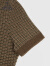 布克兄弟（BrooksBrothers）女士绵羊毛罗纹圆领质感针织短袖连衣裙 B245浅褐色 L
