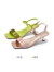 莱尔斯丹夏季新款时尚优雅方头一字带细中跟凉鞋女鞋4M45201 绿色 GNK 39