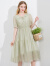 lagogo拉谷谷气质薄荷曼波荷叶边连衣裙2024夏季新款浅绿色裙子女 浅绿色(L8) M