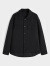 GXG奥莱  黑色拼接宽松含羊毛时尚短大衣毛呢外套 23年冬季新款 黑色 165/S