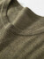 牧什夏季精纺男士山羊绒短袖100%纯羊绒毛衣男纯色圆领针织衫DD318R1 海松茶 180/XL