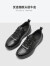 千百度（C.BANNER）男鞋真皮轻质舒适休闲鞋缓震商务休闲男士皮鞋 黑色 39