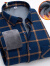 啄木鸟（TUCANO）保暖衬衫男士加绒加厚冬季一体绒格子衬衣中老年爸爸高端上装衬衫 蓝色 03 XL120-130斤