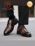 西域骆驼（VANCAMEL）品牌时尚新款夏季舒适透气皮鞋男休闲潮流轻便商务正装 黑色 38