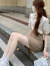 艾珠儿（Aizhuer）新中式连衣裙女2024夏季新款改良旗袍国风法式小个子套装裙子夏天 杏色 S