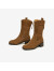 Bata时装靴女冬季新款英伦西部牛仔靴粗跟牛皮中筒靴ATO60DZ3 啡色 34