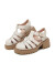 骆驼（CAMEL）罗马凉鞋女夏季新款猪笼鞋厚底舒适休闲包头凉鞋子 L23M714110米色 35