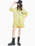 A21新款女装不规则显瘦短裙高腰半身裙女字母印花俏皮感鱼尾裙 黄色 S