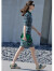 AMII2023春新款撞色斜襟POLO领连衣裙显瘦新中式风格纹裙子女 灰绿蓝 160/84A/M
