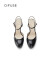 迪芙斯女鞋春季新款高跟单鞋女漆皮玛丽珍鞋节日礼物DF31114167 黑色 35