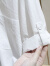 皮尔卡丹（pierre cardin）休闲衬衫女短袖2024夏季新款时尚女装韩版宽松显瘦纯棉白衬衣女 浅蓝色 XL（建议120-135斤）