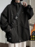 玉格格吉祥（YGGJX）8XL-M新款美式连帽夹克男冲锋上衣特大码外套300斤可穿加棉上衣 MY1133黑色(加棉) M