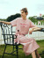 Olrain欧芮儿法式粉色时尚套装女夏季新款甜美减龄裙子两件套 粉色 L