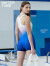 WATERTIME游泳衣女款连体2023新款显瘦遮肚高级感保守专业泳装夏防晒UPF50+ 冰域梦境 XL